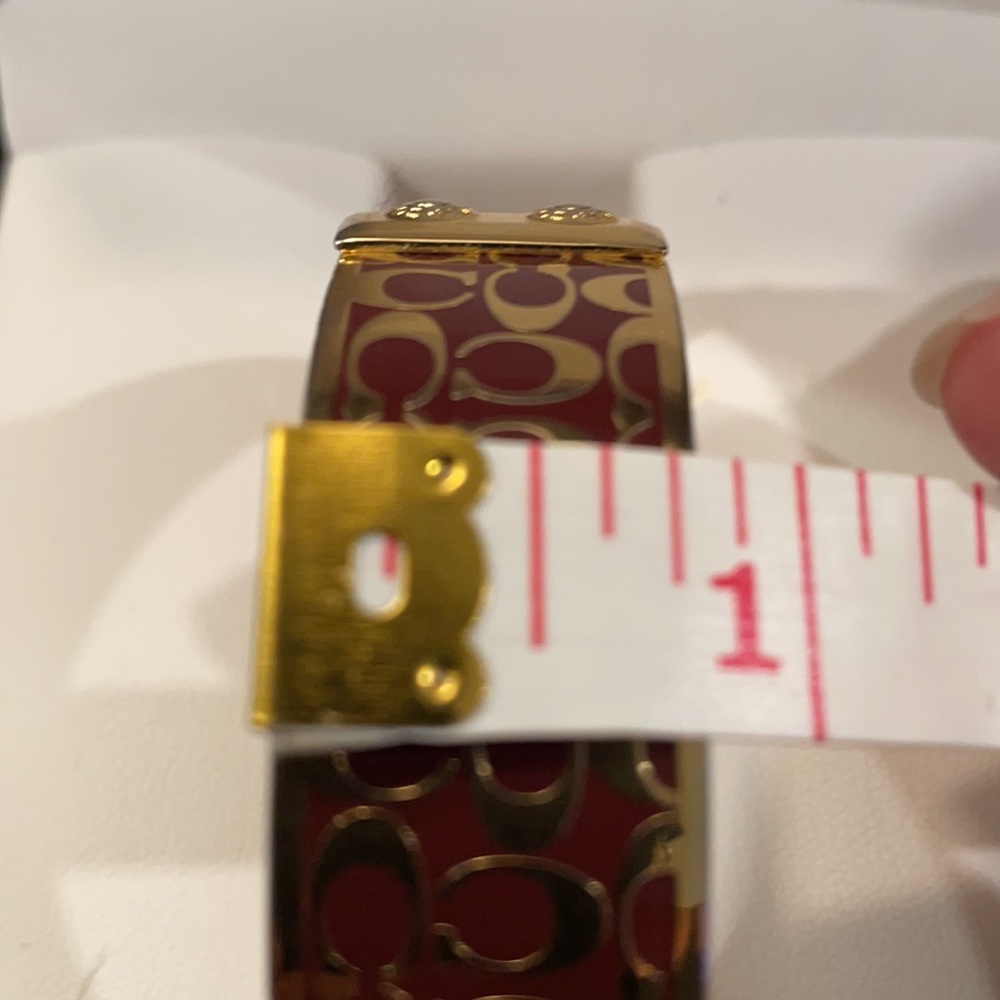 Burgundy Or Deep Red Coach Bangle Bracelet - image 8